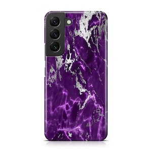 Purple & Silver Marble II Case for Samsung Galaxy S26, S25, S24, S23, S22, S21, S20, S10, S9, Ultra, Plus, FE, Note 20, 10, 9, A73, A53, A33
