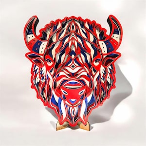 Buffalo | Bills|3D Wood|Laser|Home Decor|Sports Fan|Layered|