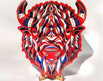 Buffalo | Bills|3D Wood|Laser|Home Decor|Sports Fan|Layered|