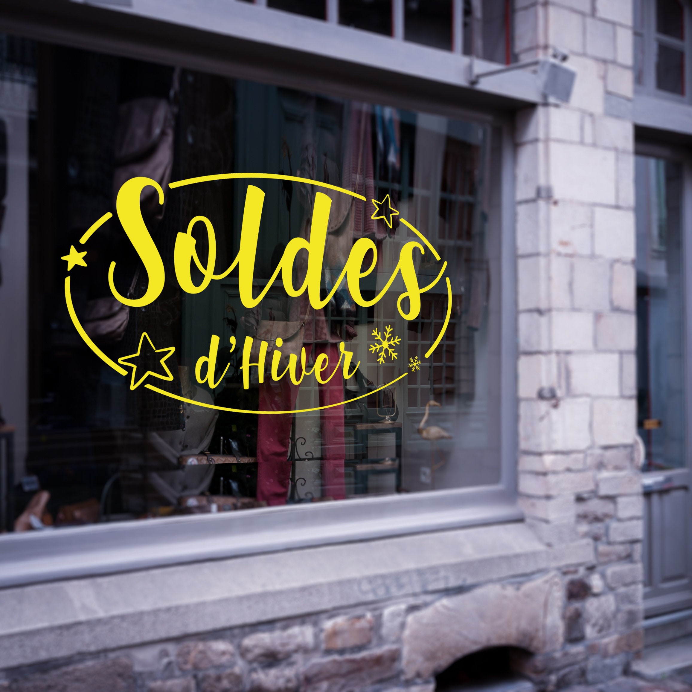 stickers Vitrophanie Soldes Hiver - 25