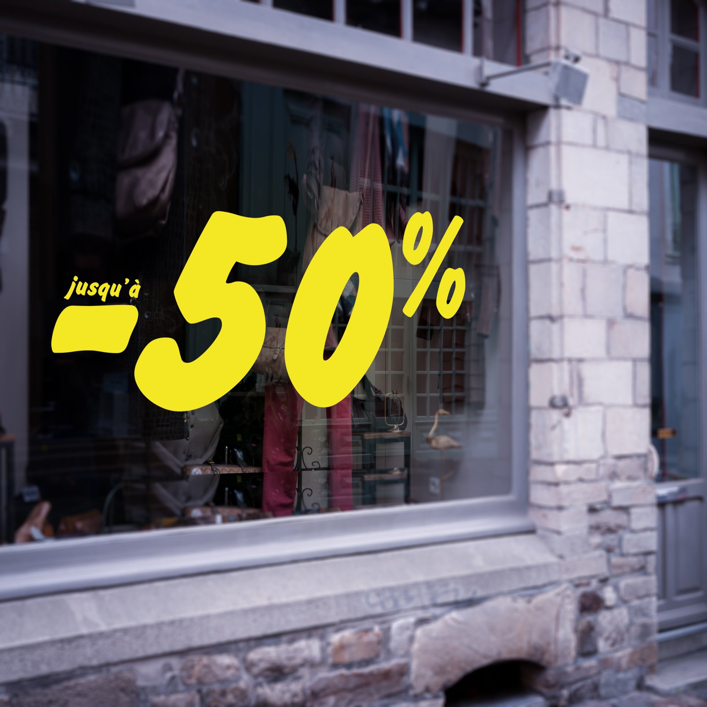 stickers Vitrophanie Soldes Hiver - 08 | -50%