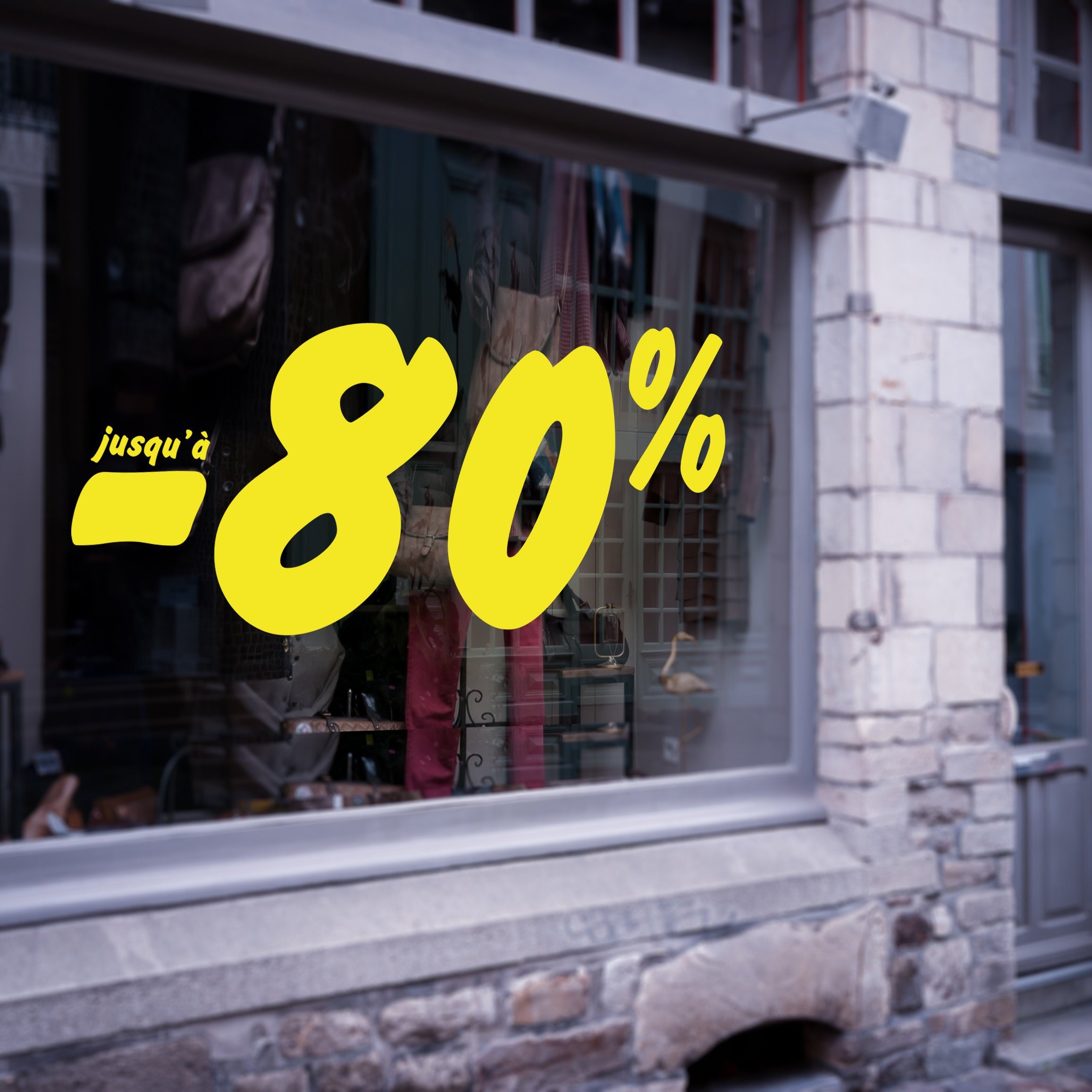 stickers Vitrophanie Soldes Hiver - 08 | -80%