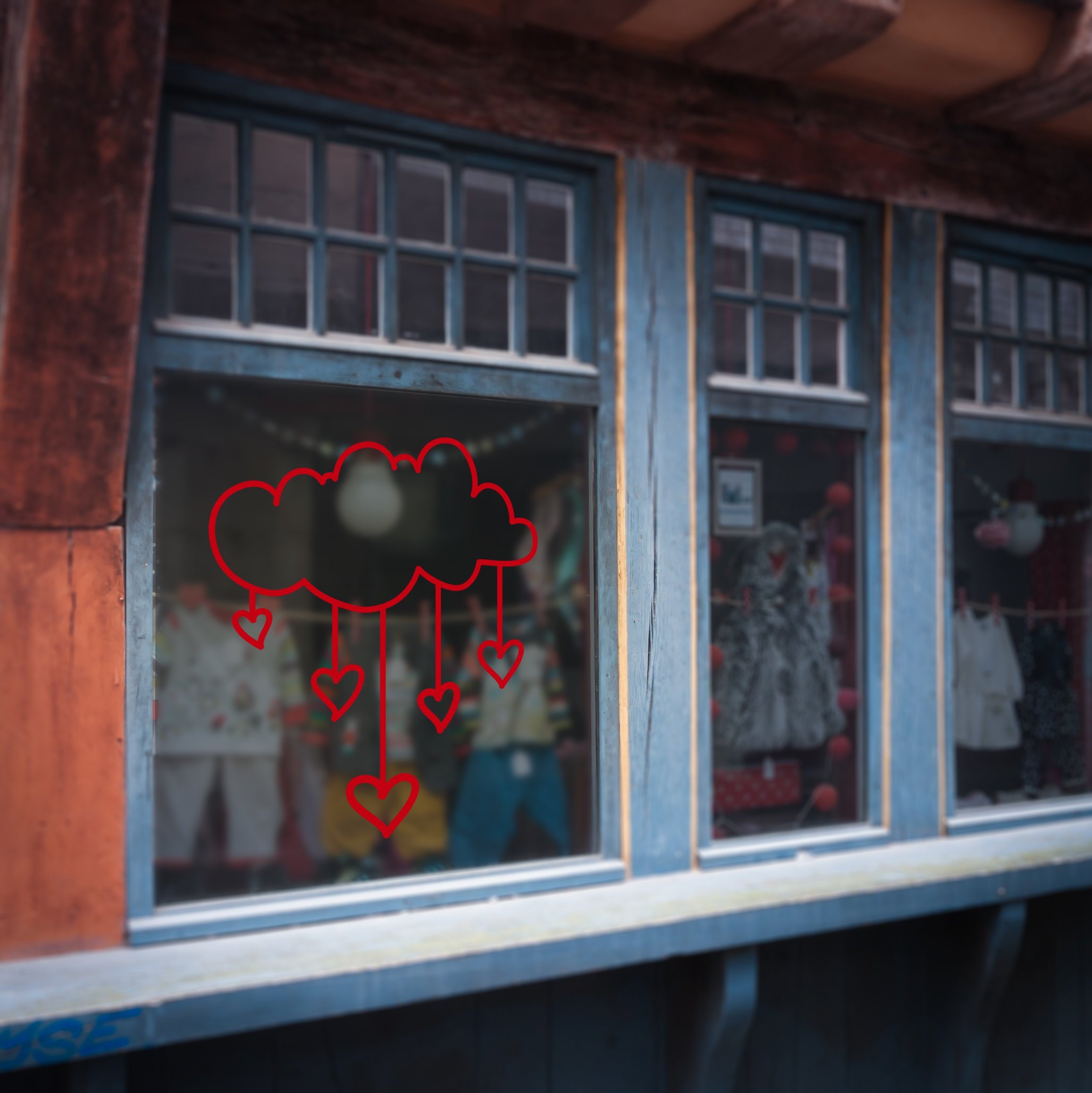 Stickers Vitrophanie St Valentin - 08 Rouge