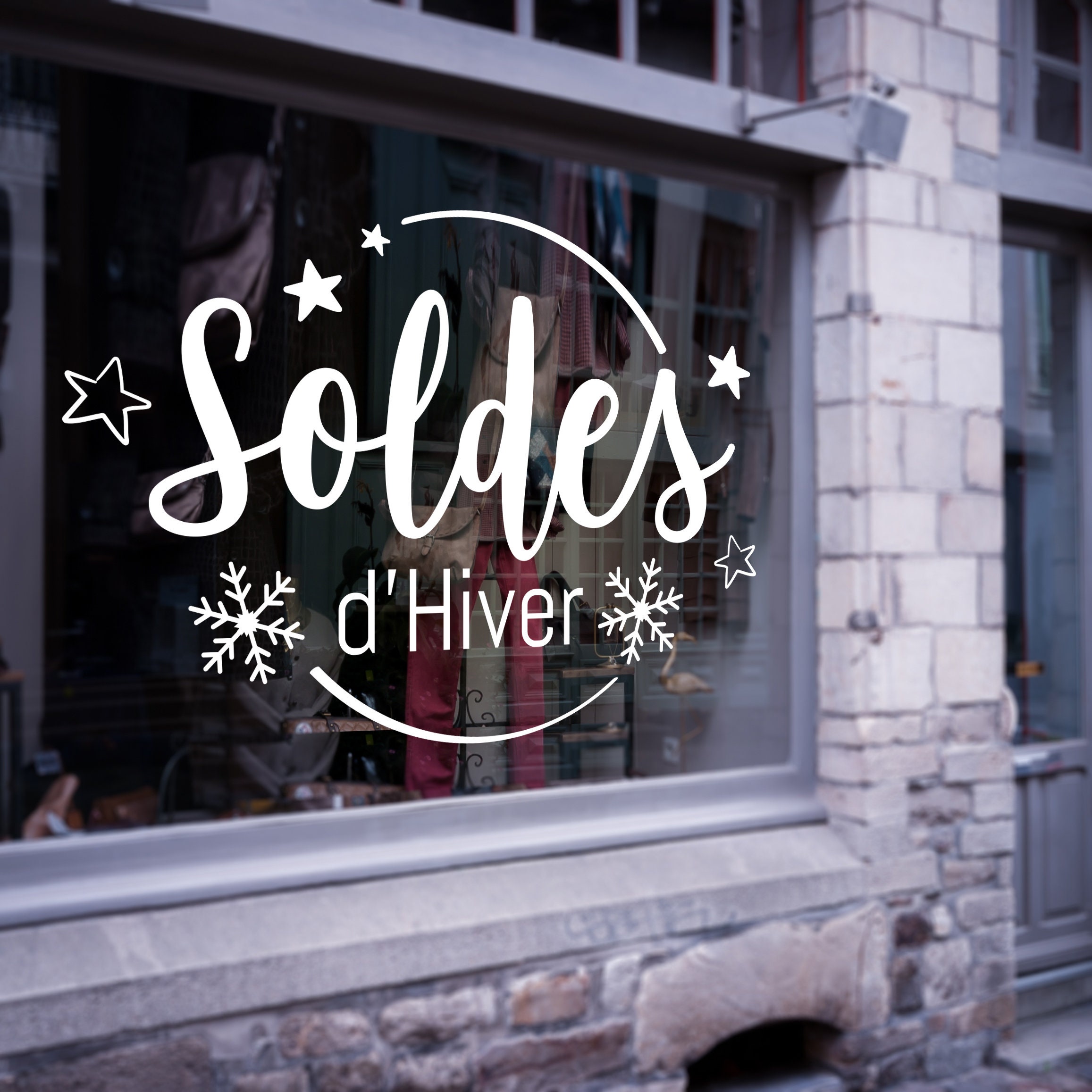 stickers Vitrophanie Soldes Hiver - 04