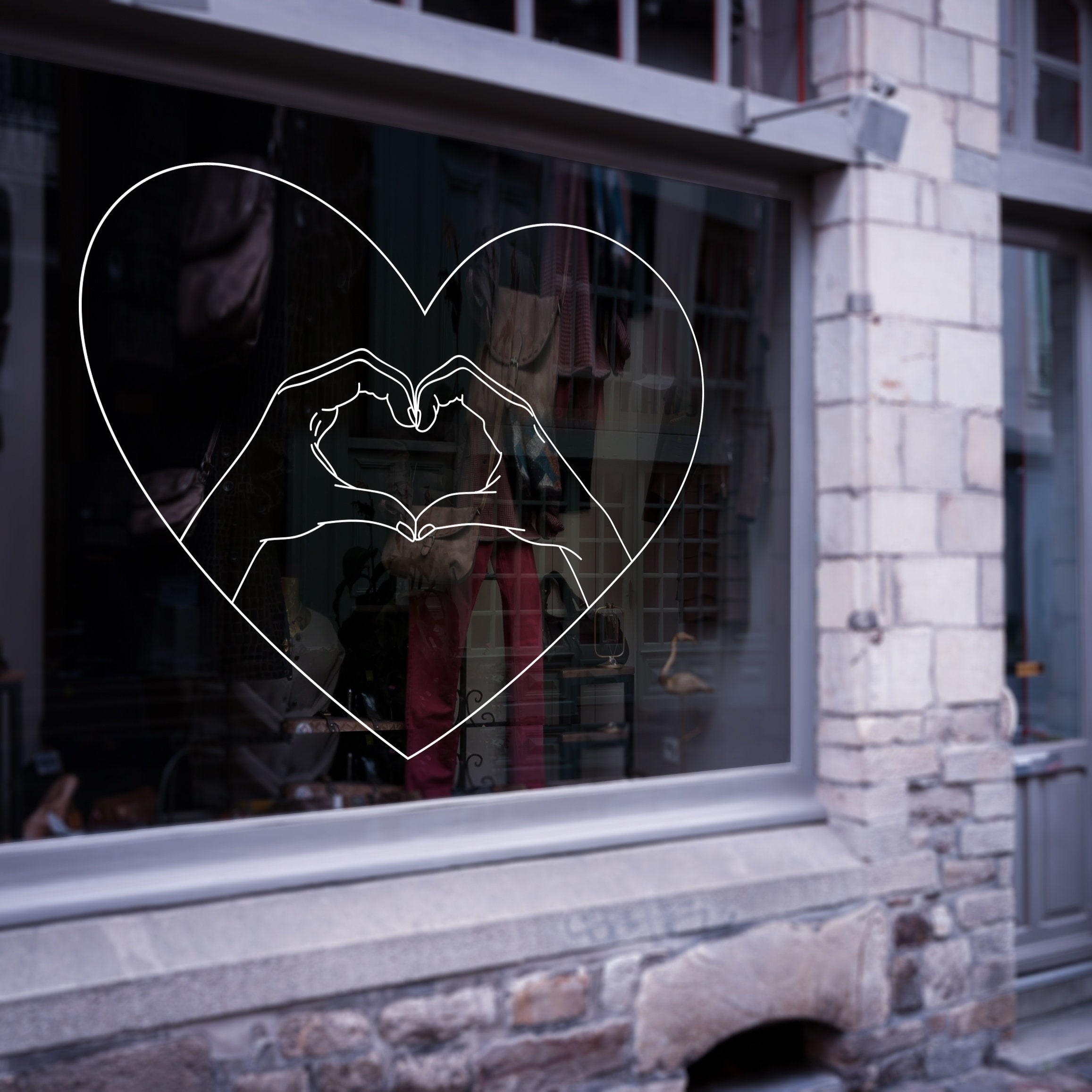 Stickers Vitrophanie St Valentin - 16 Blanc