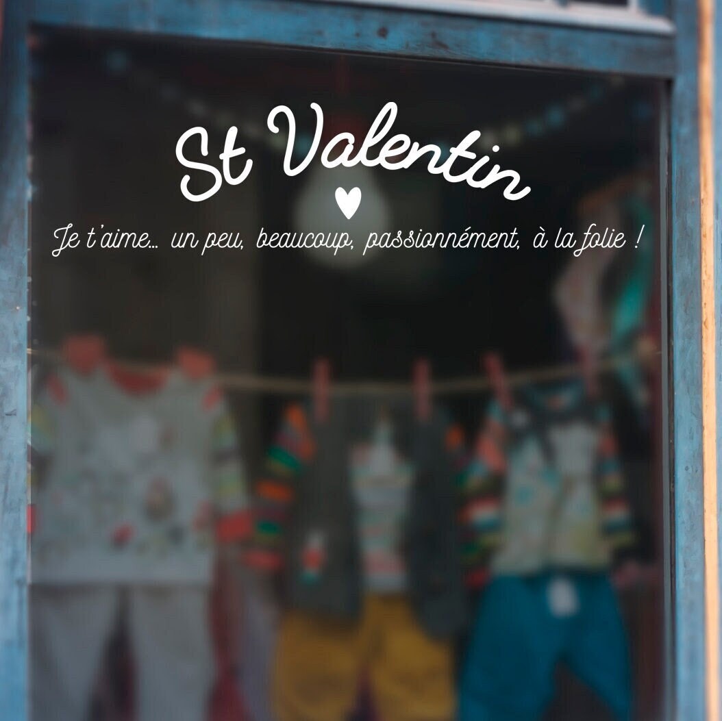 Stickers Vitrophanie St Valentin - 14 Blanc