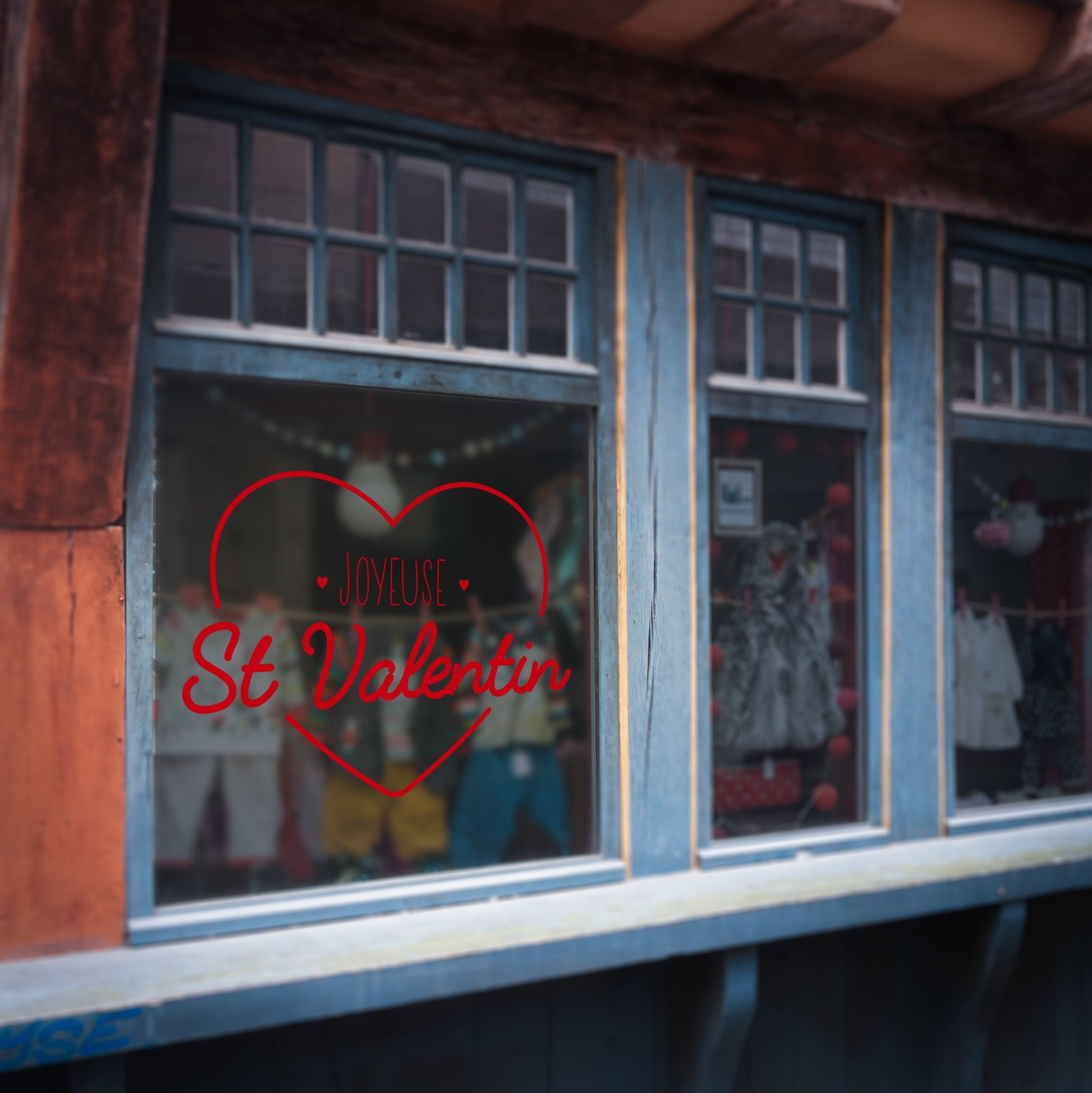 Stickers Vitrophanie St Valentin - 10 Rouge