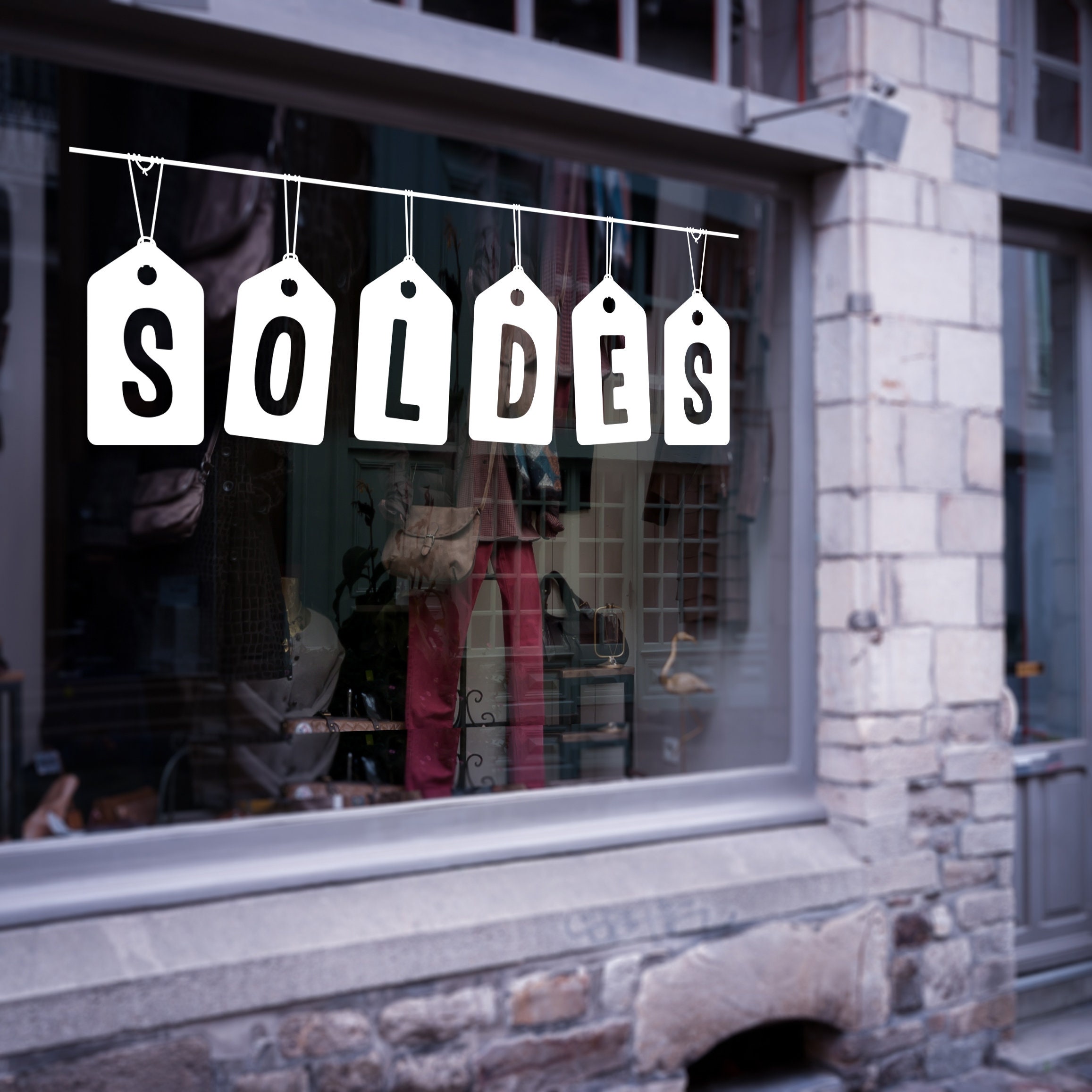 stickers Vitrophanie Soldes Hiver - 24