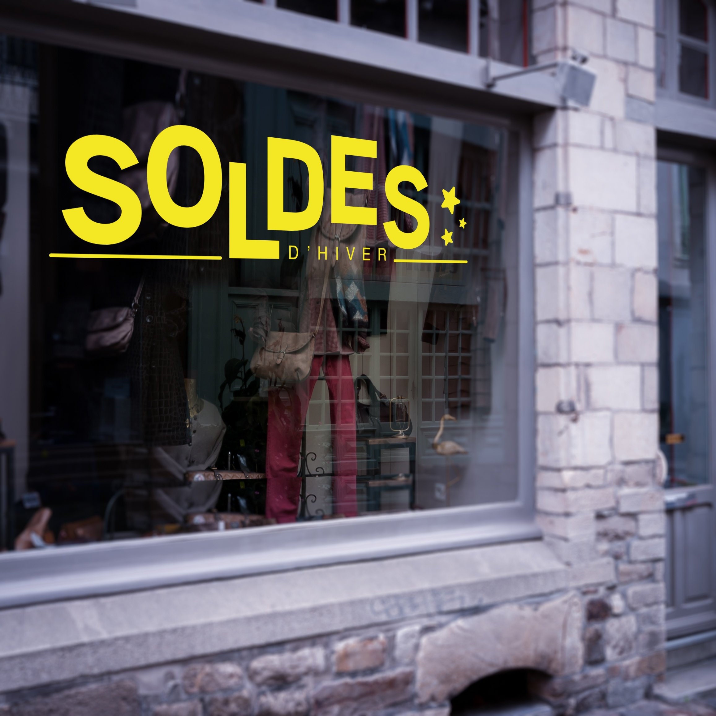 stickers Vitrophanie Soldes Hiver - 21