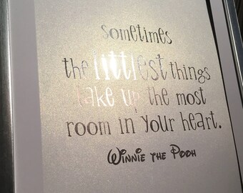 Winnie the Pooh Quote Foil Print Baby Shower Gift Nursery Wall Art