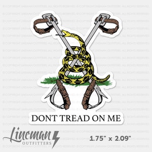 Don't Tread on Me Gaffs Hard Hat Decal, Power Lineman, Journeyman Lineman, Line Life Sticker, Lineman Gift, Lineman Apparel