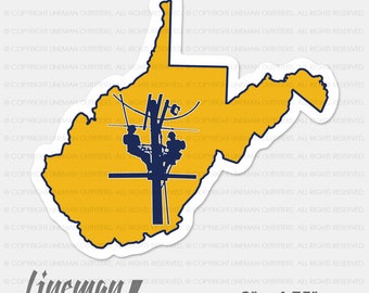 West Virginia Lineman Hard Hat Decal 