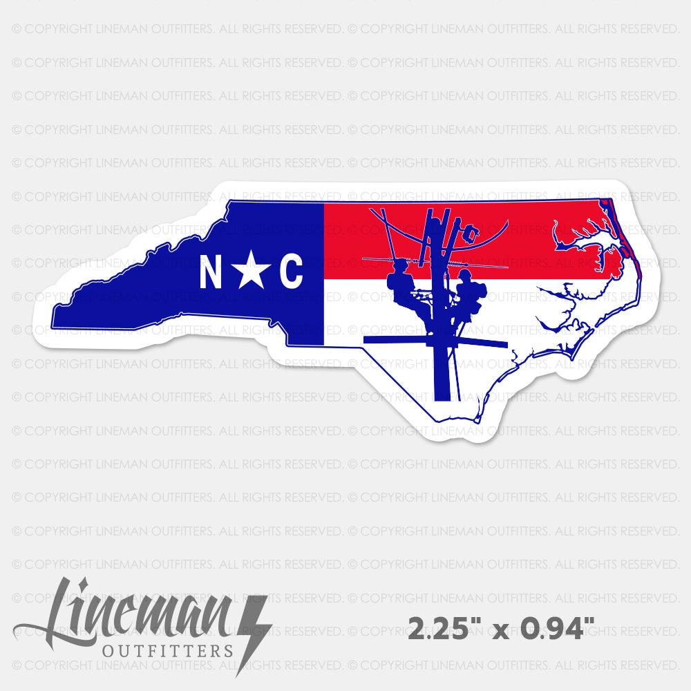 North Carolina NC State Flag Stickers - 50 Premium Vinyl Decals (1" Each) For Cars, Laptops, Windows