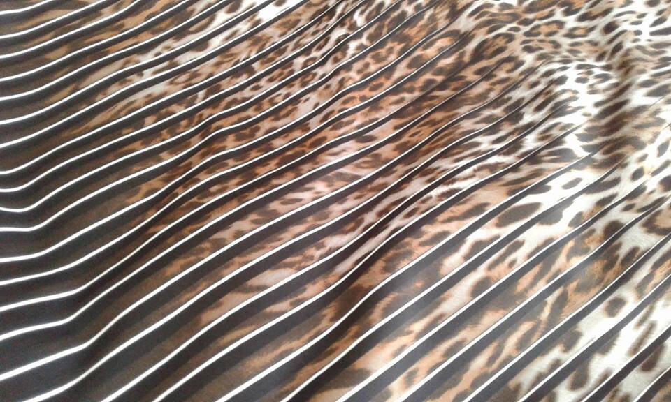 Leopard Print Knit Fabric Neoprene Polyester Coffee Brown Fabric by the