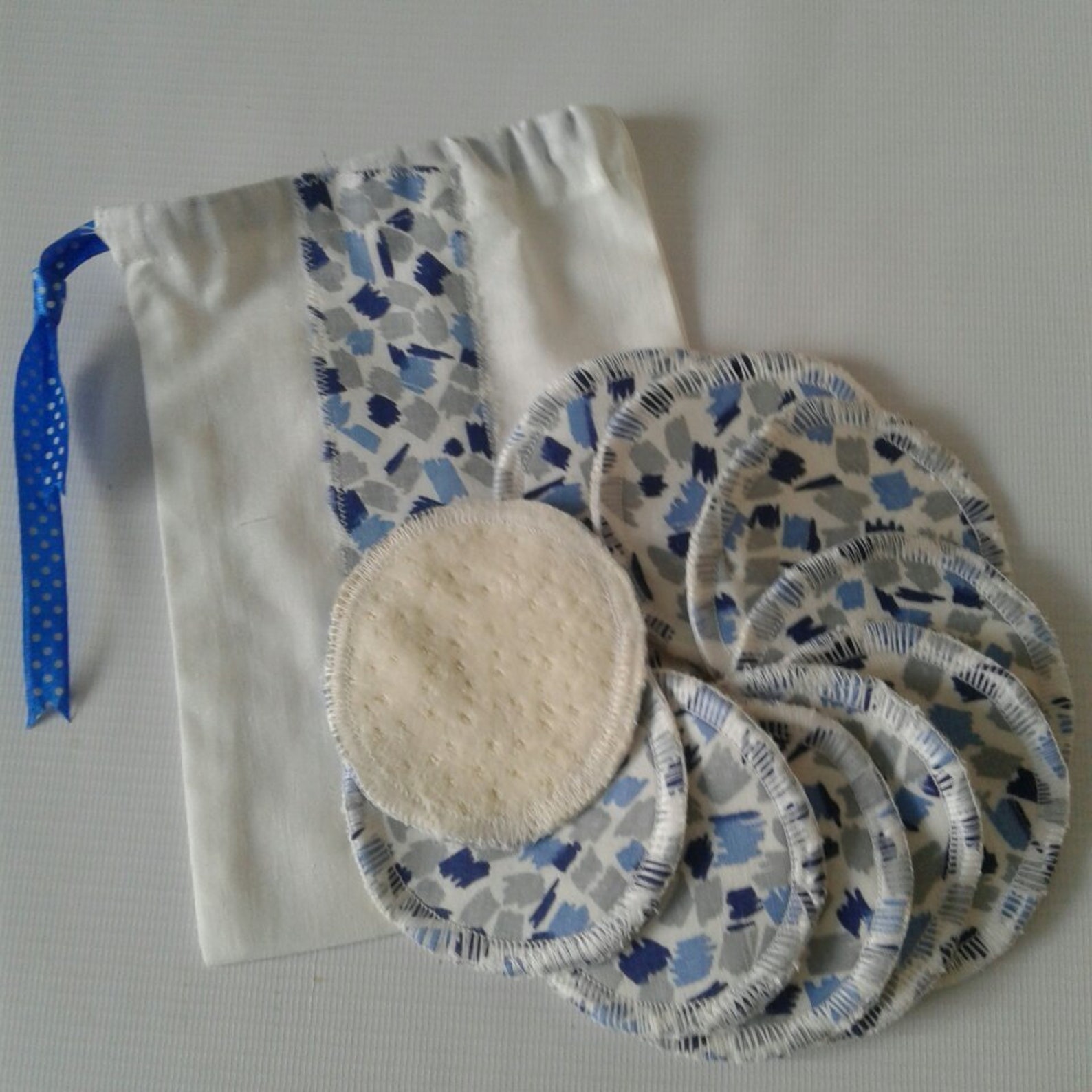 Set of 10 Face Pads Organic Wash Bag Reusable Makeup Pads Eco Etsy UK