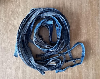 Denim Seams jean cord Upcycled quilts Recycled Jeans Ribbon coarse Cotton denim from old jeans diy Fabric scraps crafts Handmade patchwork