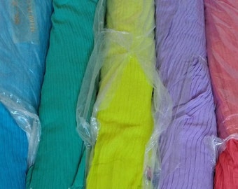 Multicolor Pleated Chiffon Fabric by the Yard