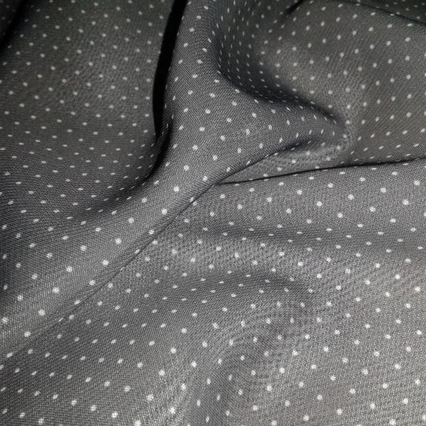 Gray chiffon white Polka Dot Print fabric by the yard polka dots Mini Polyester fabric Dress Blouse fabric Summer skirt