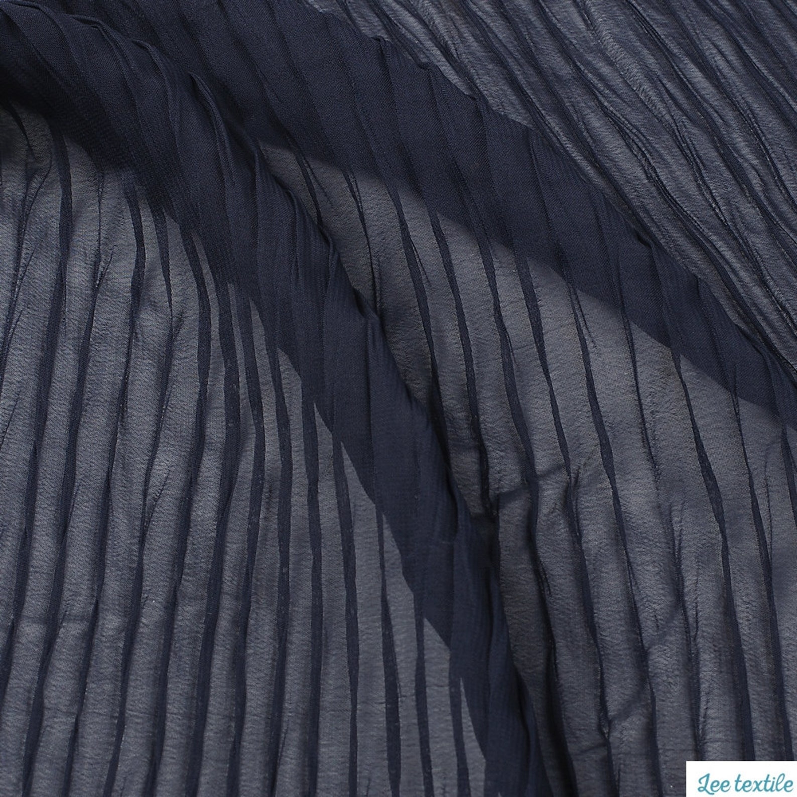 Black Pleated Chiffon Fabric by the Yard 3D Ruffled Dress Women Summer ...