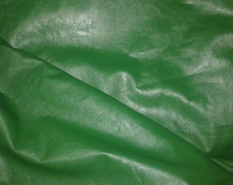 Green Faux Leather Fabric: Vegan Vinyl, 59" Wide