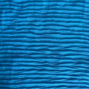 Turquoise Pleated Chiffon Fabric Polyester Crinkle Fabric for Dresses Skirts and Apparel Fabric by the Yard image 1