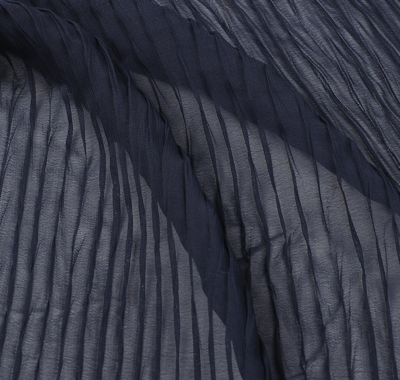 Black Pleated Chiffon Fabric by the Yard Ruffled Dress Women Summer