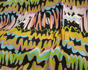 Floral Polyester Spandex Knit Fabric: Chartreuse Swimwear Leggings Jersey