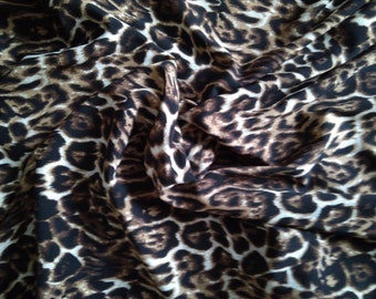 Leopard Print Polyester Fabric: Brown & Black, Sewing Material