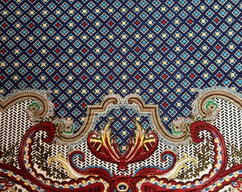 Blue Stretch Knit Fabric Cotton Polyester Elastane Jersey Soft Apparel Fabric for Dresses Tops and Skirts Wide Fabric by the Yard