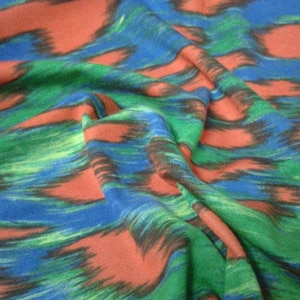 Jersey knit fabric French terry fabric by the yard Cobalt blue Sweater knit fabric Cardigan Stretch knit fabric colorful fabric by the yard