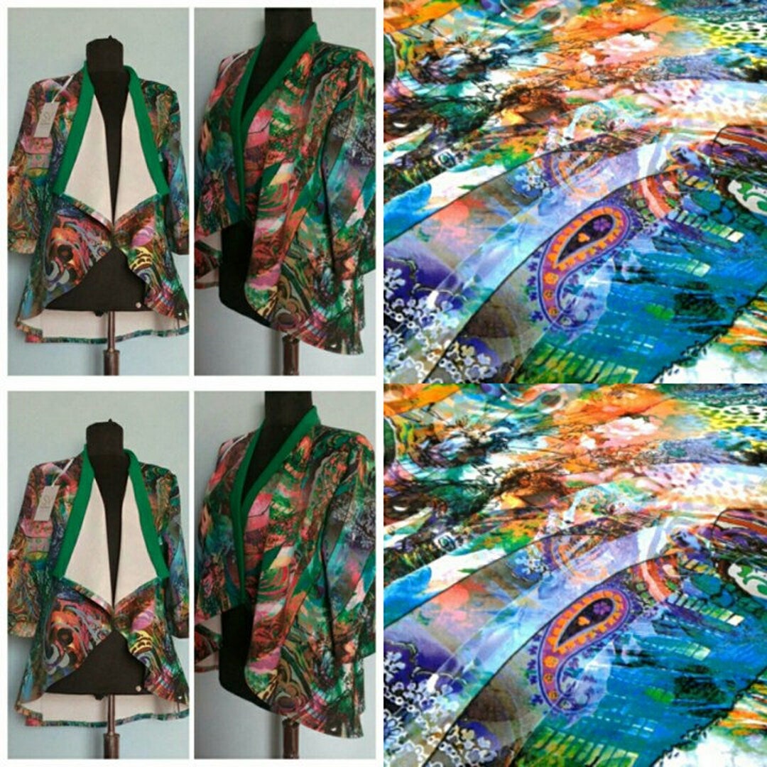 Neoprene Jersey Polyester Fabric by the Yard French Knit Fabric Printed