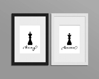 King And Queen Wall Decor King And Queen Crown Couples Gift Etsy