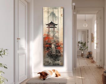 Japanisches Torii-Tor in den Nebelbergen – Stille Zen-Kunst