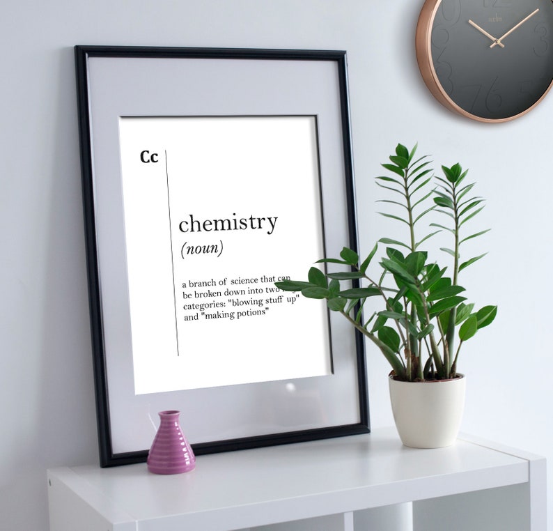 Chemistry Definition Print Chemistry Teacher Gift Science Wall Etsy