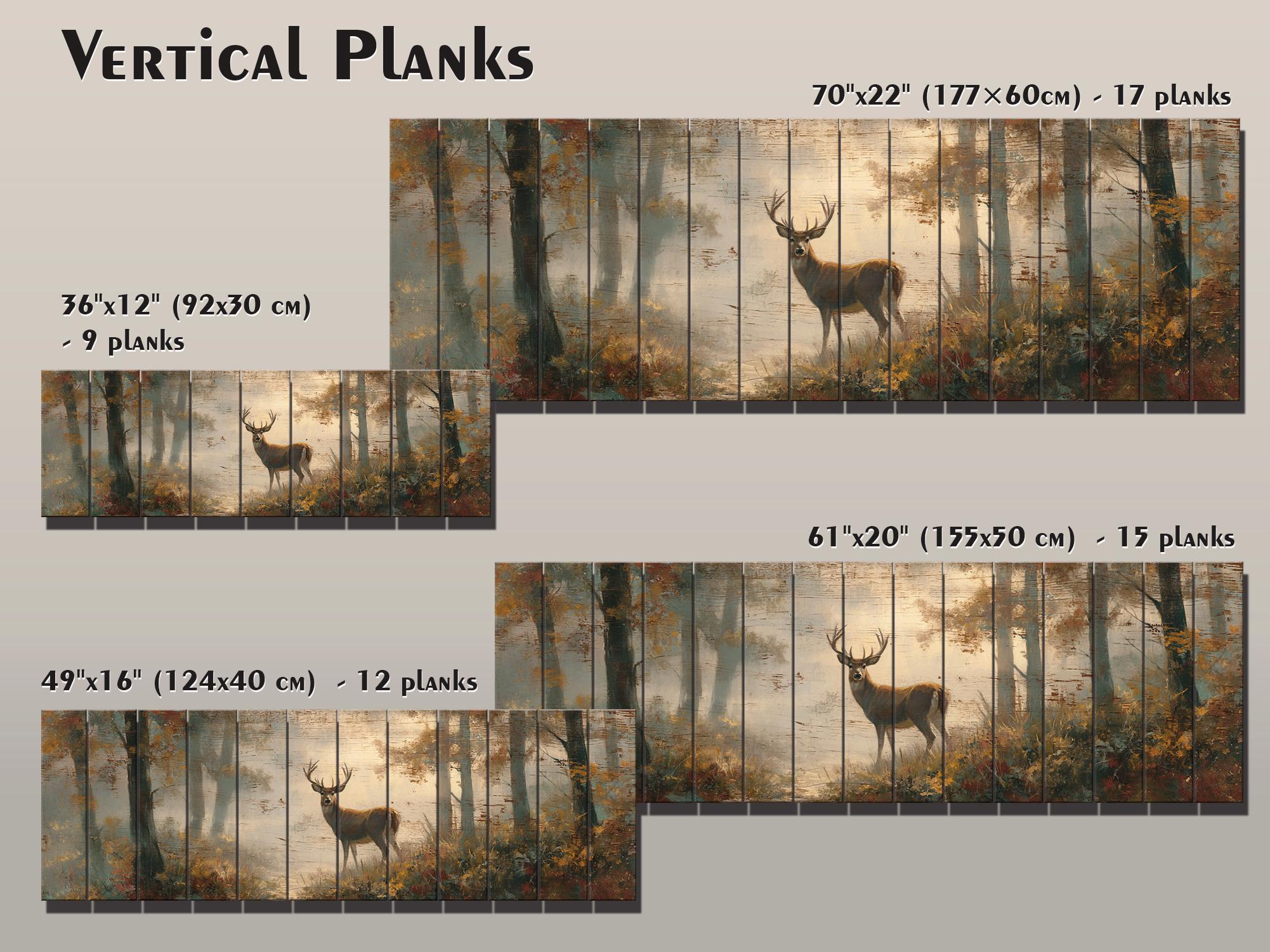 Rustic Wood Wall Art - Majestic Deer in a Misty Enchanted Forest Print ...