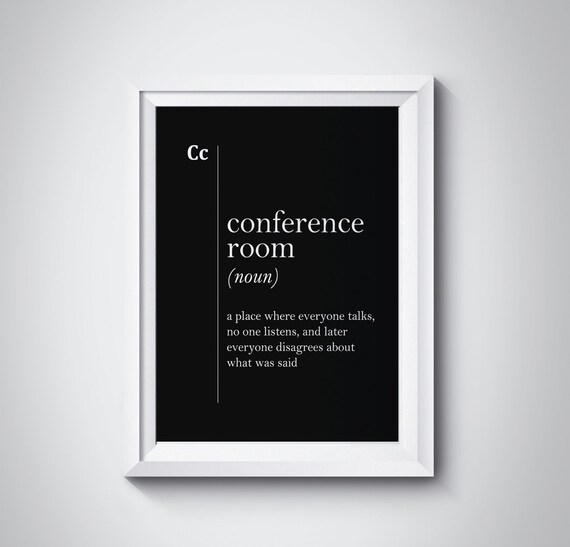 Conference Room Definition Office Wall Decor Coworker Gift Etsy