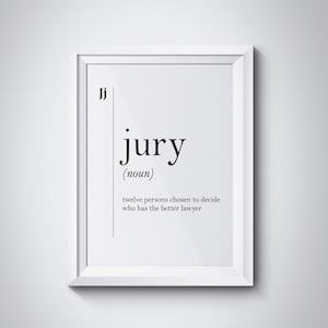 Jury Funny Definition, Jury Gift, Office Decor, Coworker Gift, New Job Gift, Dorm Decor, Typography Wall Art, Jury Art Poster, HQPRO167 image 1