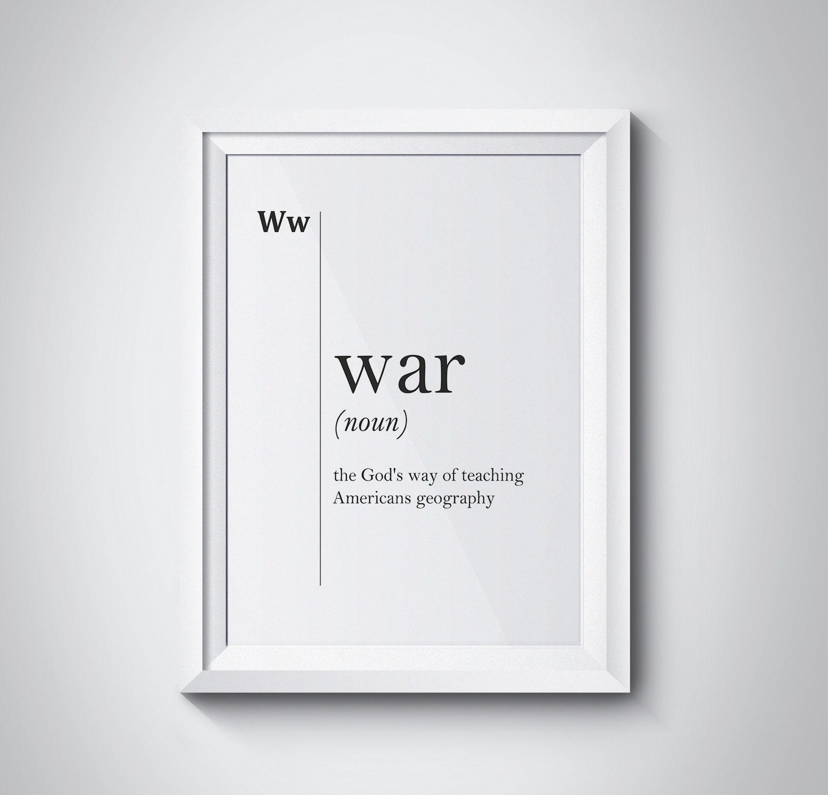 War Definition Print Soldier Gift USA Funny Quotes Politics - Etsy Ireland