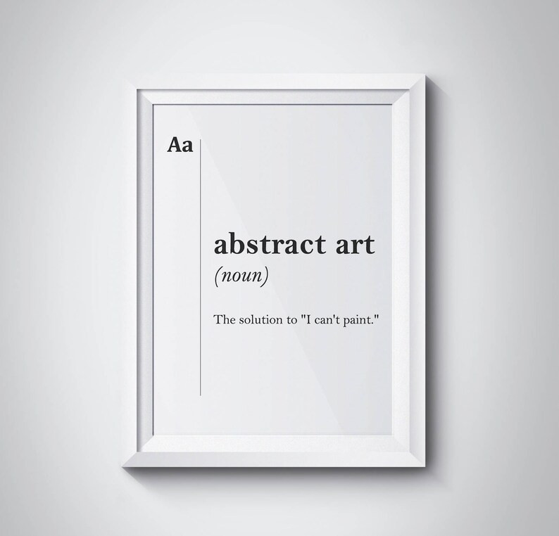 Abstract Art Definition Artist Gift Dictionary Artist Studio Etsy
