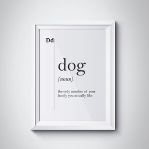 Dog Funny Definition Print Dog Owner Gift Dog Lover Gift Pets Wall Art  Home Decor Minimalist Poster Dictionary Scandinavian Typography