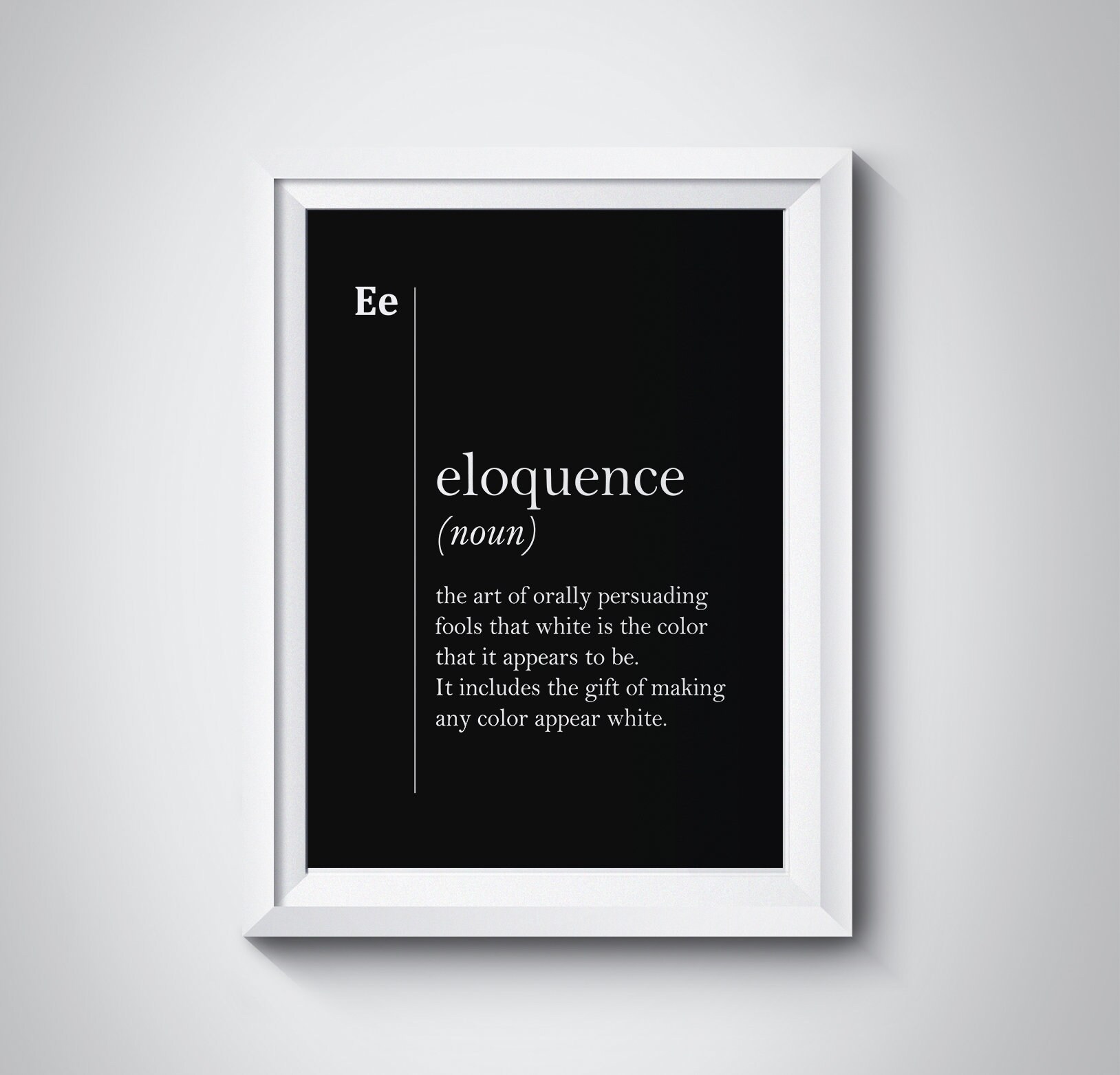 Eloquence Definition Print Speaker Gift Teacher Gift Lawyer Etsy
