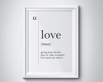 Love Definition Poster Mother Children Family Gift Living Room Decor Home Wall Art Minimalist Print Dictionary Scandinavian Typography