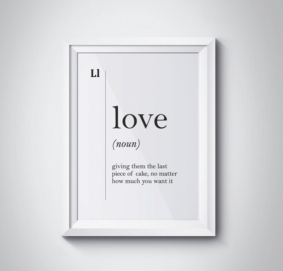 Love Definition Poster Mother Children Family Gift Living Room Decor Home Wall Art Minimalist Print Dictionary Scandinavian Typography