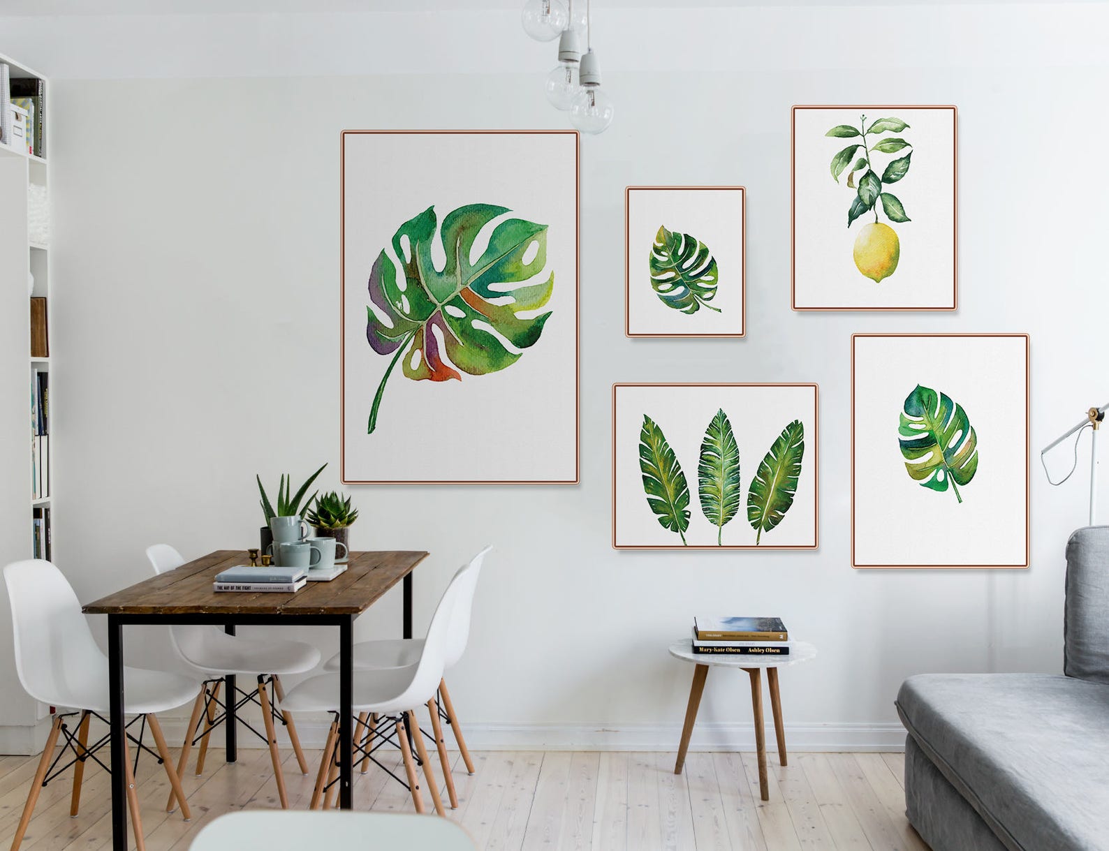 Palm Leaves Wall Art Tropical Palm Leaf Art Living Room Home Decor ...
