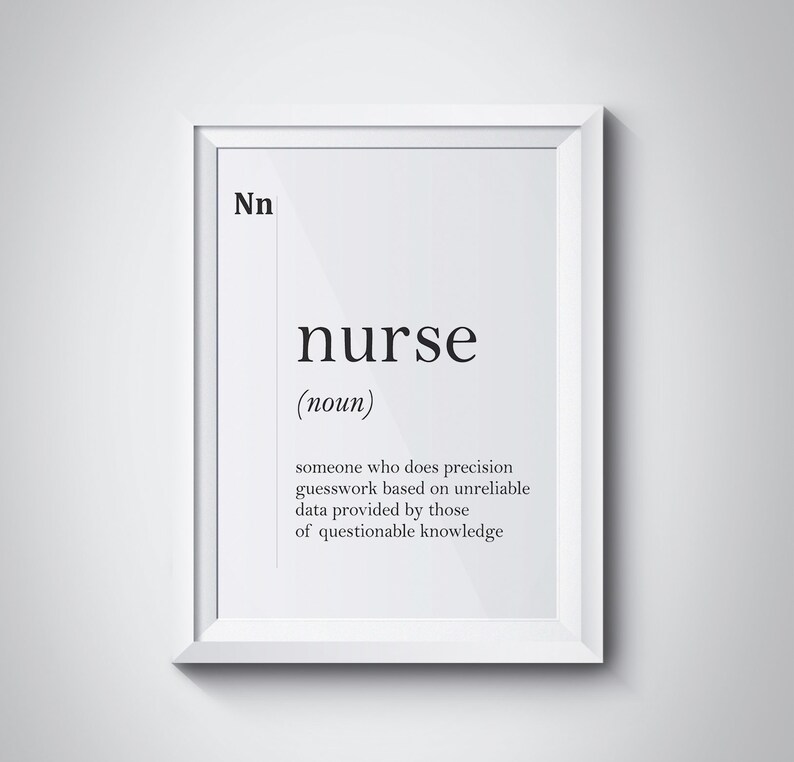 Nurse Definition Gift for Nurse Wall Art Graduation Gift Nurse Etsy