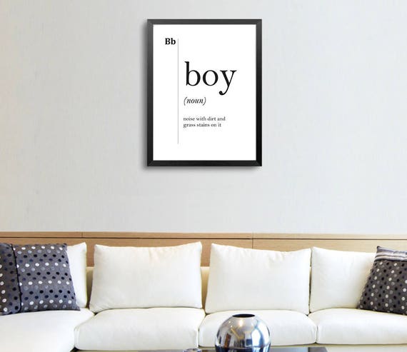 Boy Funny Definition Print Boys Room Decor Nursery Decor Family Wall Art Boy Poster Son Gift Grandson Gift New Mother Gift Baby Shower Gift