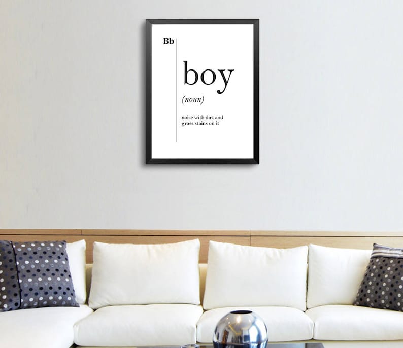 Boy Funny Definition Print Boys Room Decor Nursery Decor Family Wall ...