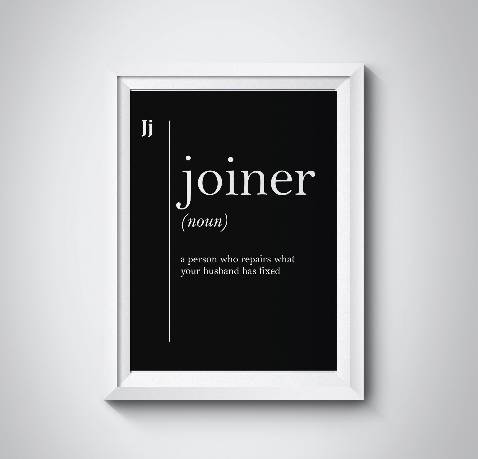 Joiner Definition Print Gift for Husband Black & Etsy