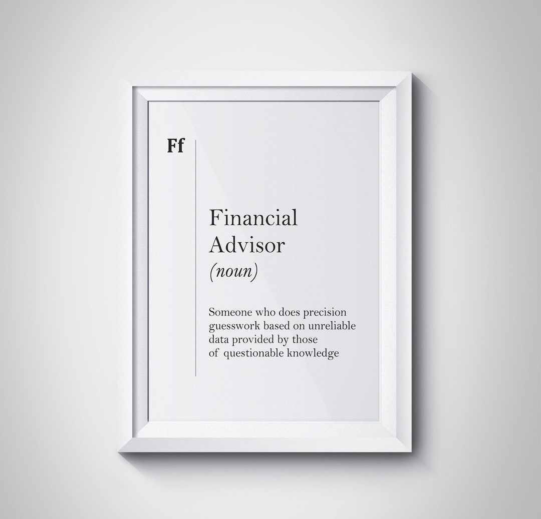 Financial Advisor Definition, Financial Advisor Poster, Bank Worker Gift, Office Wall Decor