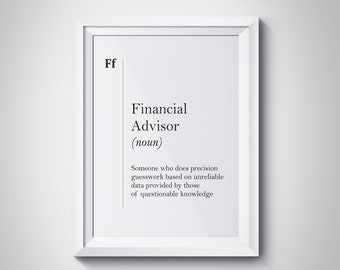 Financial Advisor Definition, Financial Advisor Poster, Bank Worker Gift, Office Wall Decor, Economist Gift, Finances Wall Art